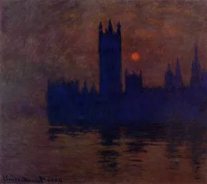 The painting Claude Monet Houses of Parliament, Sunset
