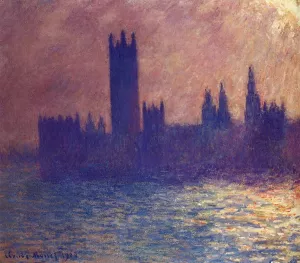 The painting Claude Monet Houses of Parlilament, Sunlight Effect