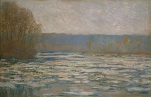 Ice breaking up on the Seine near Bennecourt by Claude Monet - Hand-Painted Oil Painting Reproduction