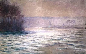 The painting Claude Monet Ice Flows on the Seine at Bennecourt