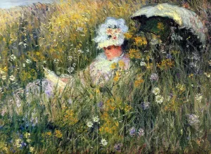 The painting Claude Monet In the Meadow Detail