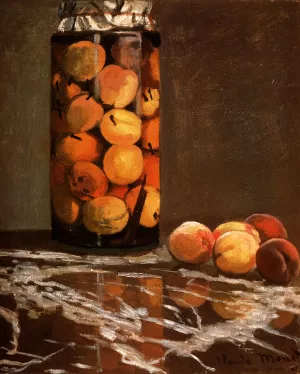 The painting Claude Monet Jar Of Peaches