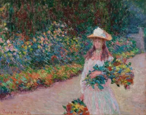 The painting Jeune fille dans le jardin de Giverny