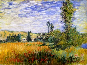 Landscape at Vetheuil by Claude Monet - Hand-Painted Oil Painting Reproduction