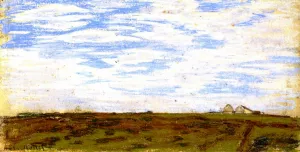 Landscape with Houses by Claude Monet - Hand-Painted Oil Painting Reproduction