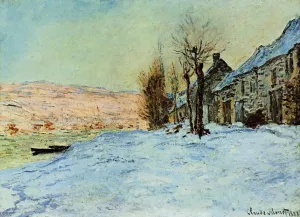 Lavacourt, Sun and Snow by Claude Monet - Hand-Painted Oil Painting Reproduction