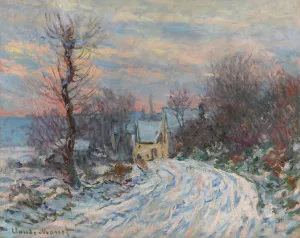 The painting L'entree De Giverny En Hiver