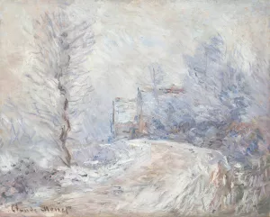 L'entree de Giverny sous la neige by Claude Monet - Hand-Painted Oil Painting Reproduction