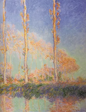 The painting Claude Monet Les Peupliers, Trois Arbres Roses, Automne