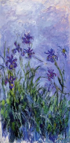 Lilac Irises by Claude Monet - Hand-Painted Oil Painting Reproduction