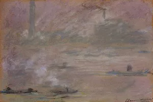 The painting Claude Monet London, Boats on the Thames
