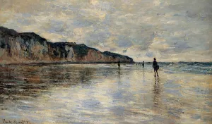 Low Tide at Pourville by Claude Monet - Hand-Painted Oil Painting Reproduction