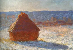 The painting Meules, Effet de Neige, le Matin