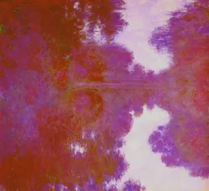Main Product Photo of Misty Morning on the Seine Mauve Painting by Claude Monet