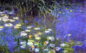 The painting Claude Monet Morning left Detail