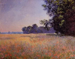 Oat and Poppy Field, Giverny by Claude Monet - Hand-Painted Oil Painting Reproduction