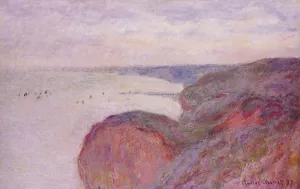 The painting Claude Monet On the Cliff Near Dieppe, Overcast Skies