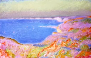 The painting On the Cliffs Near Dieppe, Sunset