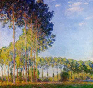 Poplars on the Banks of the River Epte, Seen from the Marsh by Claude Monet - Hand-Painted Oil Painting Reproduction