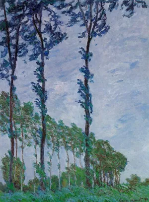 Poplars, Wind Effect by Claude Monet - Hand-Painted Oil Painting Reproduction