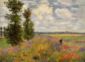 Poppy Field, Argenteuil by Claude Monet - Hand-Painted Oil Painting Reproduction