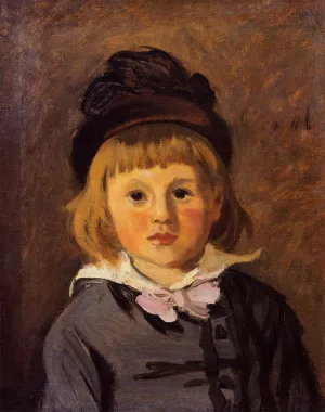 Portrait of Jean Monet Wearing a Hat with a Pompom by Claude Monet - Hand-Painted Oil Painting Reproduction