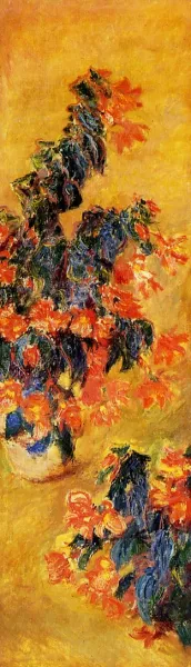 The painting Claude Monet Red Azalias in a Pot