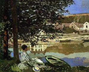 River Scene at Bennecourt by Claude Monet - Hand-Painted Oil Painting Reproduction
