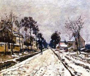 The painting Claude Monet Road at Louveciennes, Snow Effect