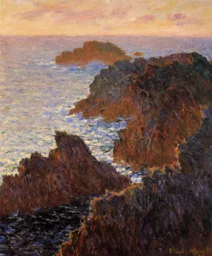 The painting Claude Monet Rocks at Belle-Ile, Port-Domois