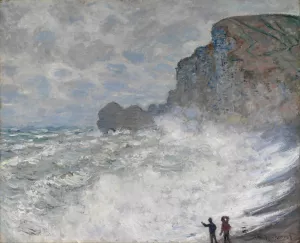 Rough Weather at Etretat by Claude Monet - Hand-Painted Oil Painting Reproduction