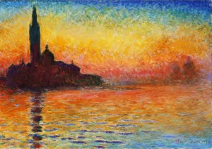 San Giorgio Maggiore at Dusk by Claude Monet - Hand-Painted Oil Painting Reproduction