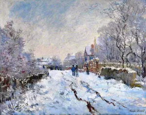 The painting Claude Monet Snow Scene at Argenteuil