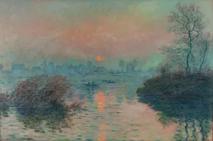 The painting Soleil couchant sur la Seine a Lavacourt, effet d'hiver