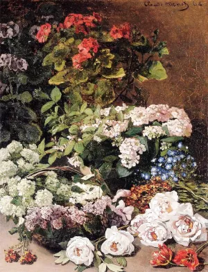 Spring Flowers by Claude Monet - Hand-Painted Oil Painting Reproduction