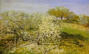 The painting Claude Monet Springtime also known as Apple Trees in Bloom