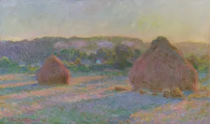 The painting Claude Monet Stacks of Wheat