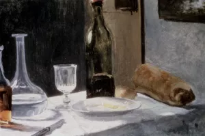 The painting Claude Monet Still Life With Bottles