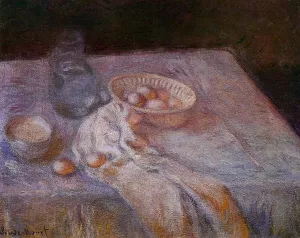 The painting Claude Monet Still Life with Eggs