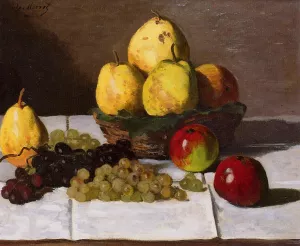 Still Life with Pears and Grapes by Claude Monet - Hand-Painted Oil Painting Reproduction