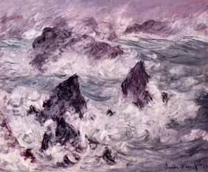 The painting Claude Monet Storm at Belle-Ile
