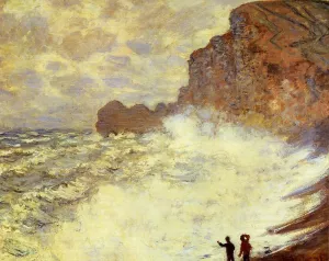 The painting Claude Monet Stormy Weather at Etretat