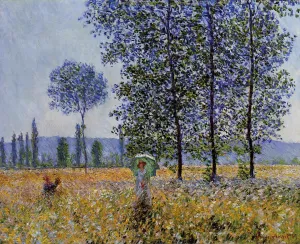 The painting Claude Monet Sunlight Effect under the Poplars