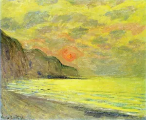 The painting Claude Monet Sunset, Foggy Weather, Pourville