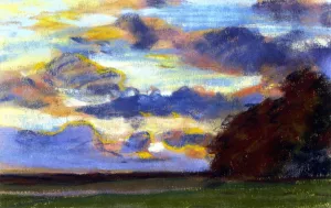 The painting Claude Monet Sunset