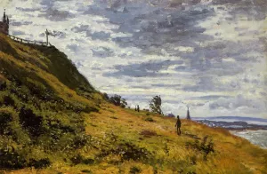 Taking a Walk on the Cliffs of Sainte-Adresse by Claude Monet - Hand-Painted Oil Painting Reproduction
