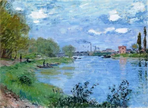 The Banks of the Seine at la Grande Jatte by Claude Monet - Hand-Painted Oil Painting Reproduction