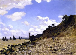 The painting Claude Monet The Beach at Honfleur