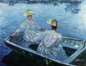 The Blue Row Boat by Claude Monet - Hand-Painted Oil Painting Reproduction