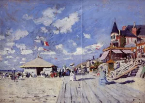 The painting The Boardwalk on the Beach at Trouville